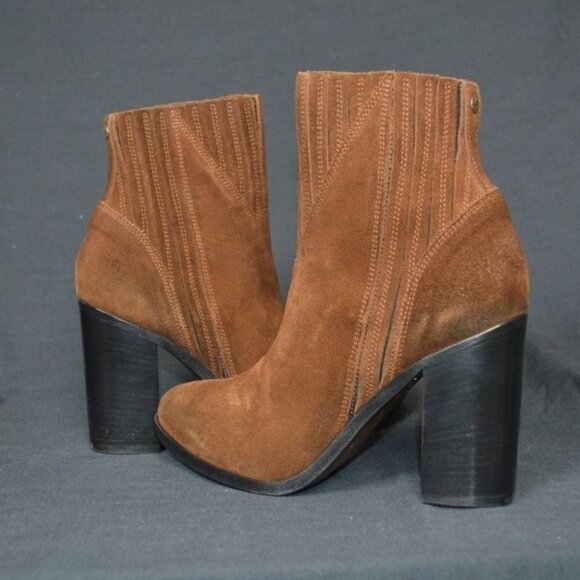 Buttero Coco Brown Suede Tres Durango Cowboy Ankle Boots – Size 38 / US 7.5 NIB - Picture 5 of 5